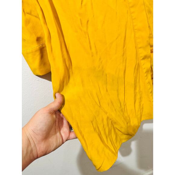 TORY BURCH Women's Yellow Golden 100% Silk Crew Neckline Sophia Dress Size 2 - Picture 5 of 11